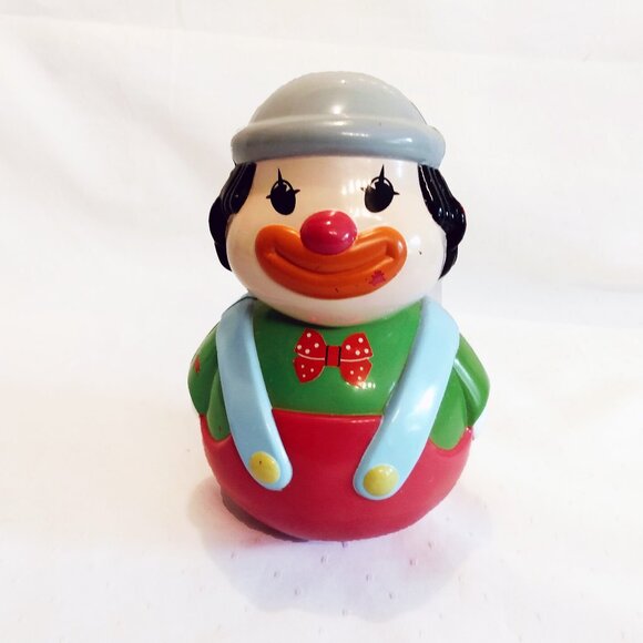 Vintage Musical Roly Poly Toy Clown Made in Germany - Picture 3 of 12